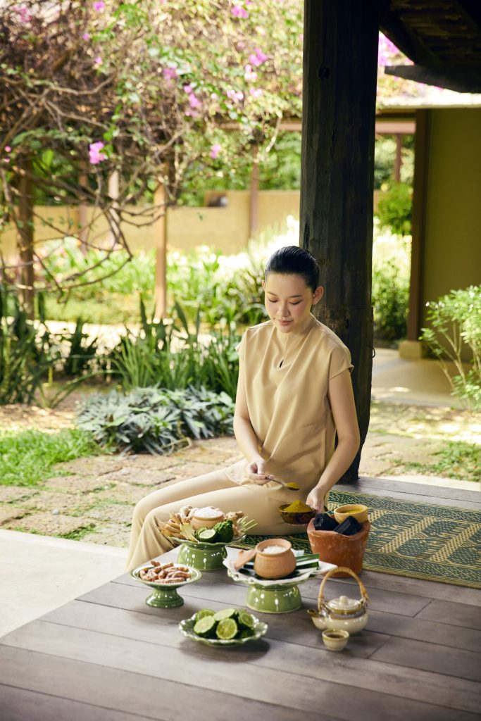 Traditional Thai herbal wellness ritual at RXV Wellness Village surrounded by nature.
❓ How does RXV Wellness Village combine ancient Thai wisdom with modern wellness practices?