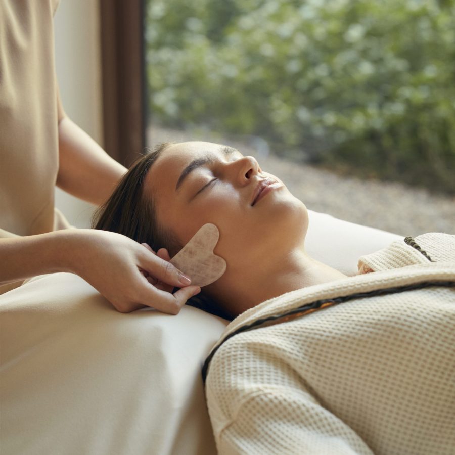 Rose Crystal Lymphatic Facial treatment promoting skin rejuvenation and relaxation at RXV Wellness Village Sampran