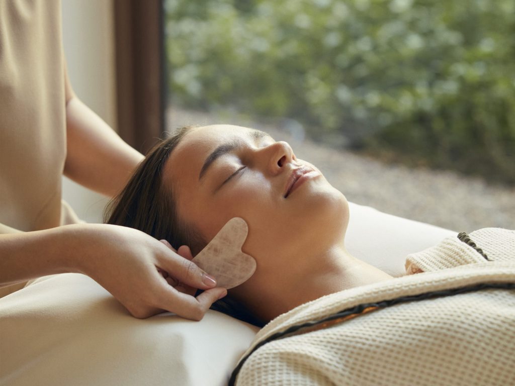 Rose Crystal Lymphatic Facial treatment promoting skin rejuvenation and relaxation at RXV Wellness Village Sampran